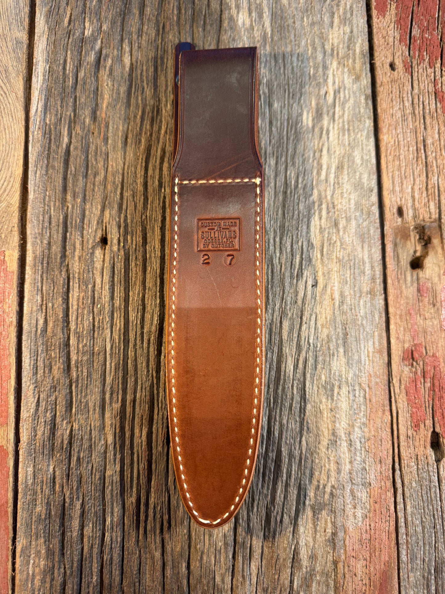 New Randall Sullivans by Gutcher Leather Knife Sheath Model 2-7 with Stone