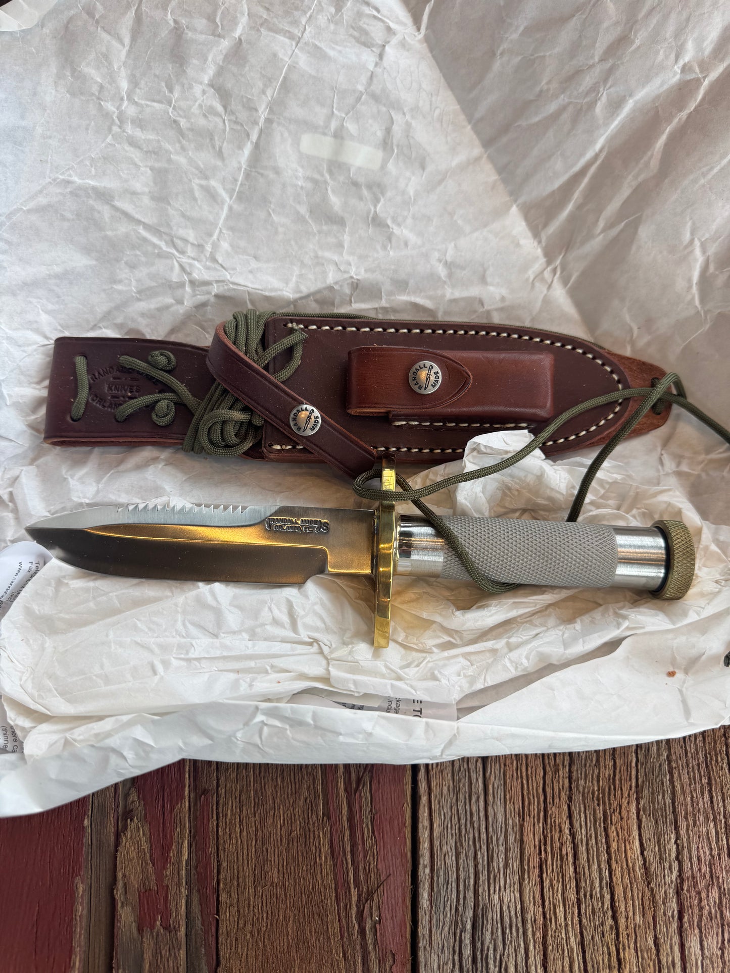 New in Paper Randall Knife Model 18-5.5 Stainless Steel Compass New