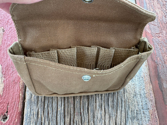 Rare Filson heavy Twill Cloth Belt Pouch| Choke Tube case| Shotgun shell case| Made in the USA|discontinued| Dark Tan
