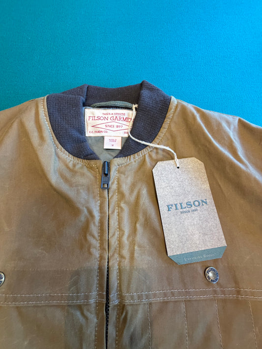 Rare Filson Cover Cloth Kodiak Medium Bomber Jacket Dark Tan # 10715251 NWT Vintage USA