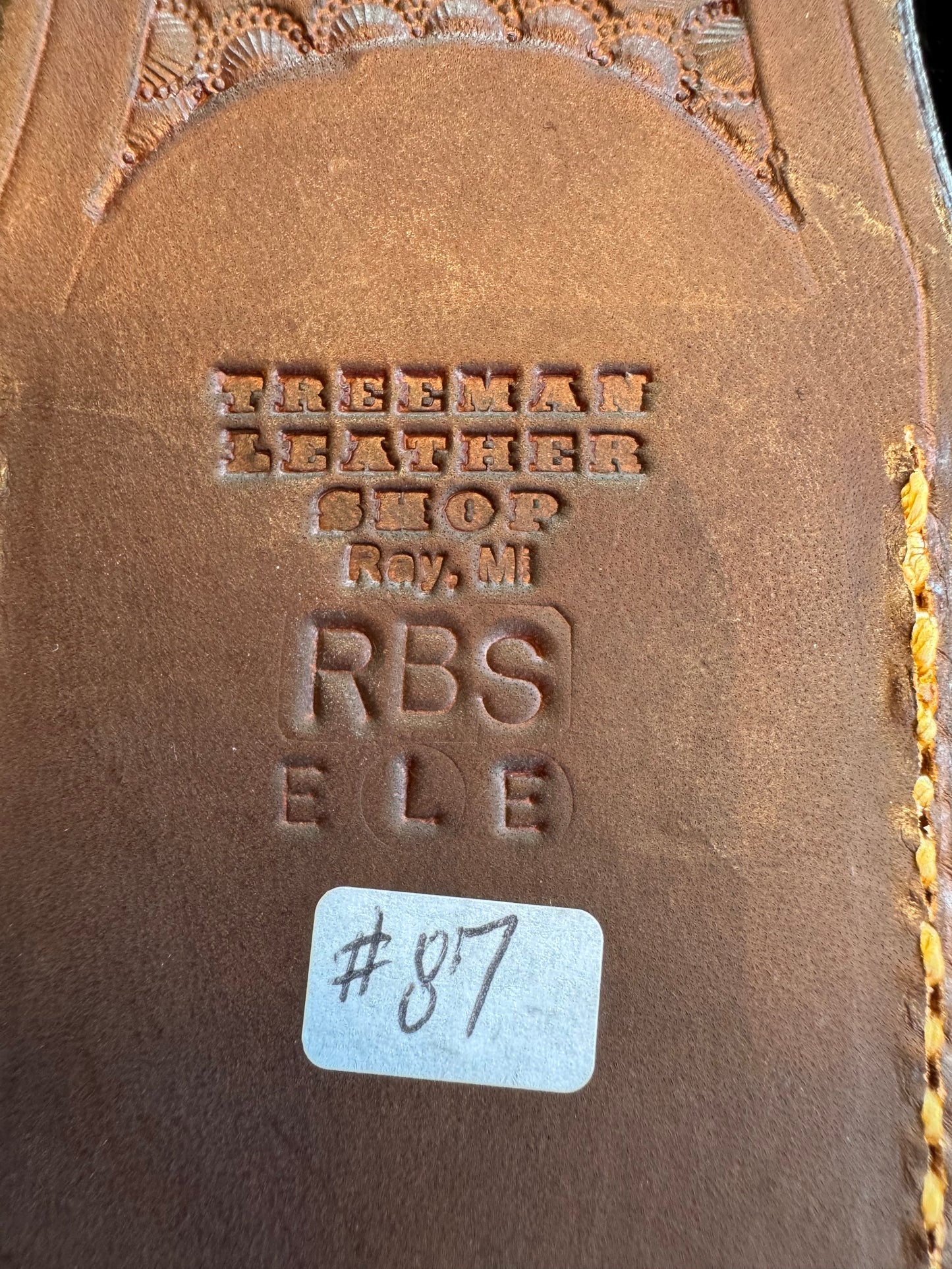 Randall Model RBS Rick Bowles Skinner Sheath in Exotic Black Elephant Skin from Treeman. Sheath only