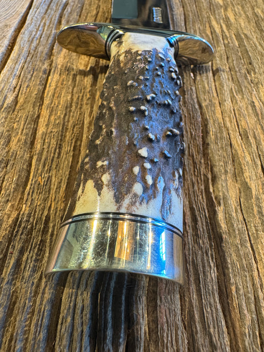 New in Paper Randall Model 12-11 Confederate with a great piece of Popcorn Stag. Nickel Silver Hilt and Butt Cap.