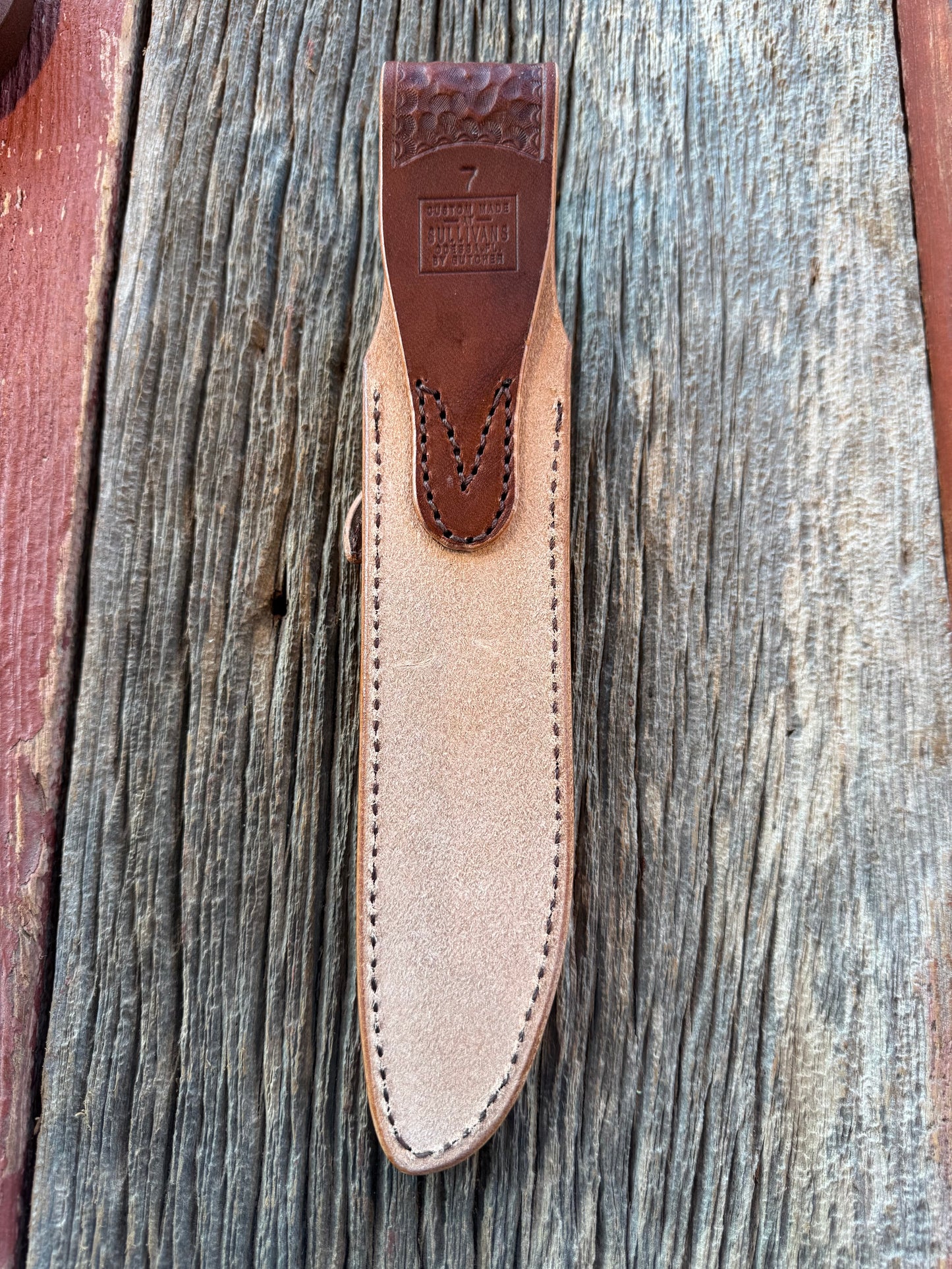 New Randall Sullivans by Gutcher Exotic Python Knife Sheath for a Model 1-7 with Sharpening Stone.