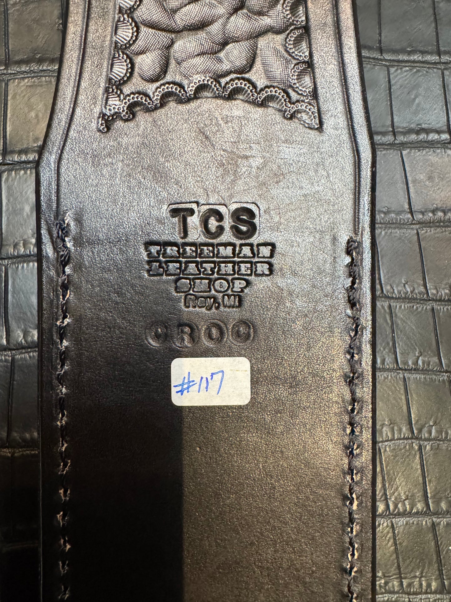 Randall Model Clinton Special TC Exotic Sheath in Black Crocodile by Treeman.