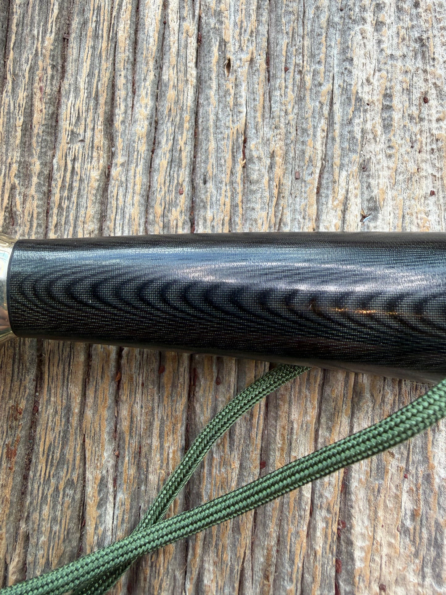 New Randall Non Catalog Model Cattleman. Black Micarta handle. Nickel silver single hilt and collar. Stainless blade.