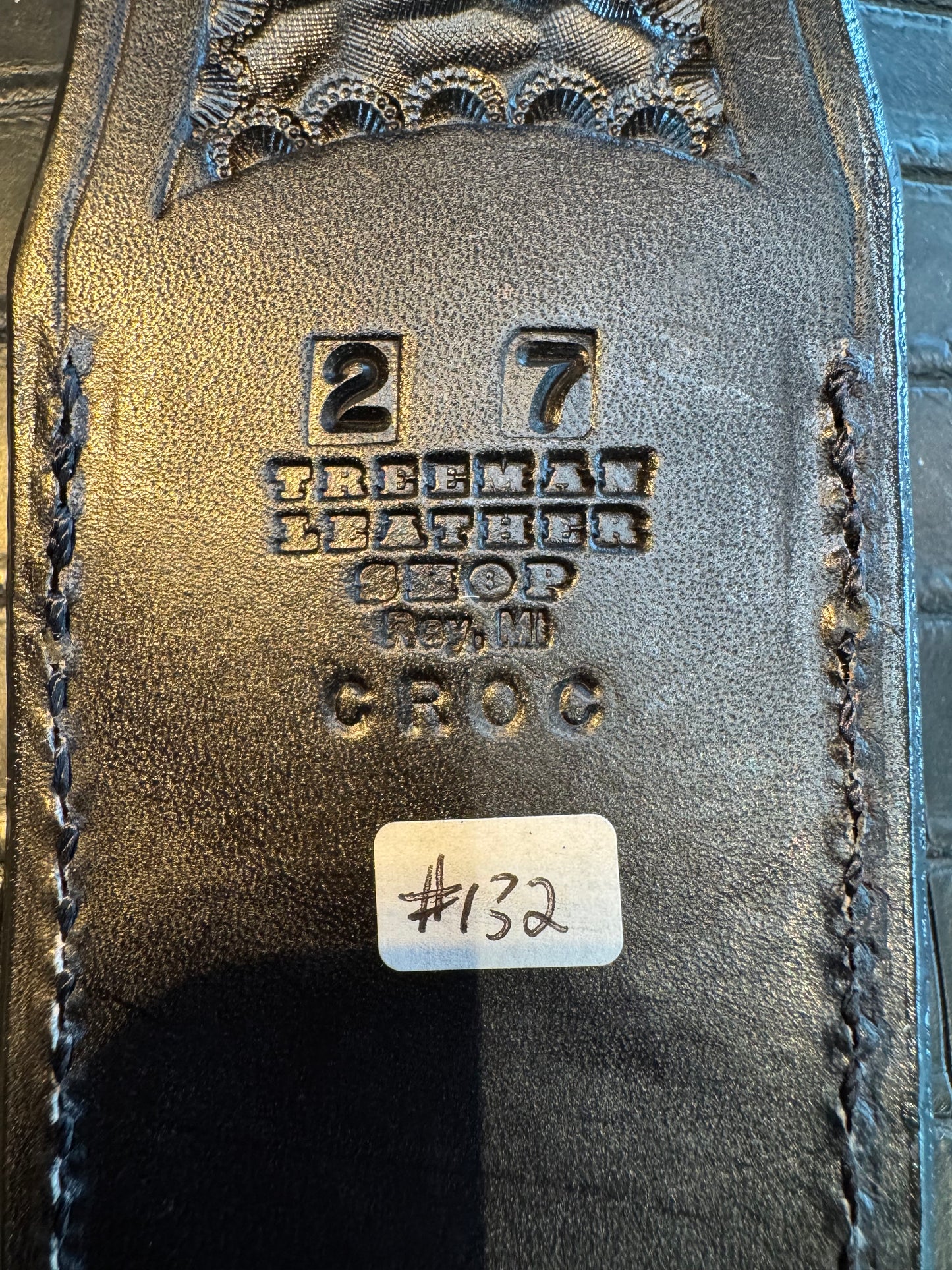 Randall Model 2-7 Exotic Sheath in Black Crocodile by Treeman.