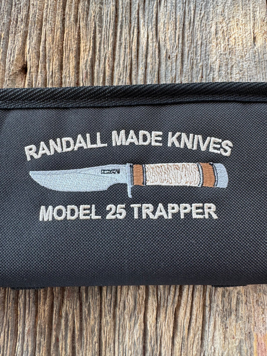 New Robbins Custom Knife case Randall Model 25 Trapper Silk threading 14 inch velvet interior usable case