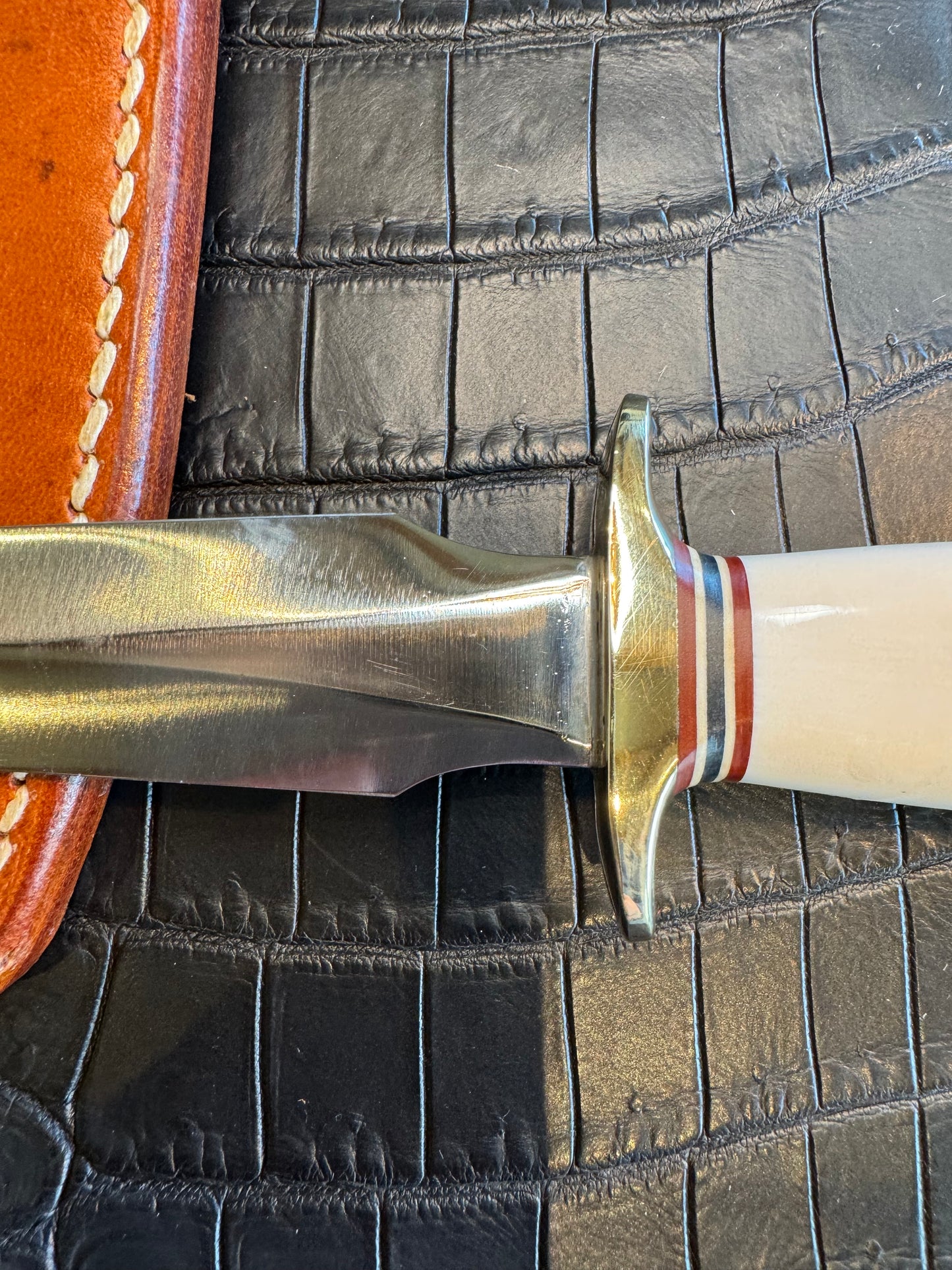 Vintage Randall Model 2-5 in Elephant Ivory with Nickel Silver Hilt and Aluminum Butt cap. Flawless.