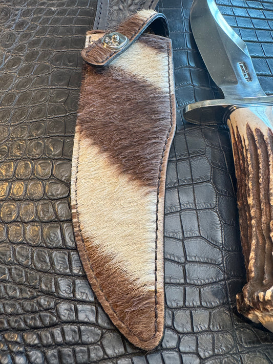 Randall Model 12-8 “Big Bear” Sheath in Exotic Zebra by Treeman. (Sheath only)