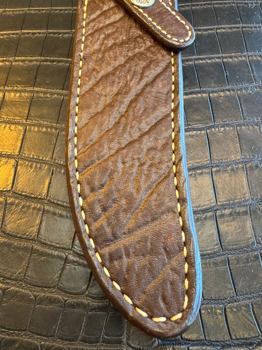 Randall Model 12-6 Exotic Cape Buffalo Brown Sheath from Sullivans by Gutcher.
