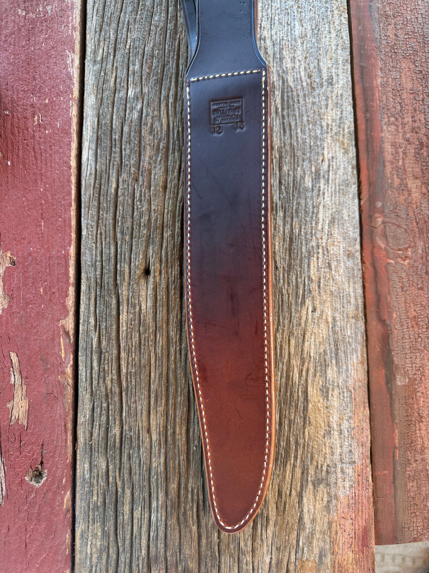 New Randall Sullivans by Gutcher Leather Knife Sheath for a Model 12-13 Thorp with Sharpening Stone.