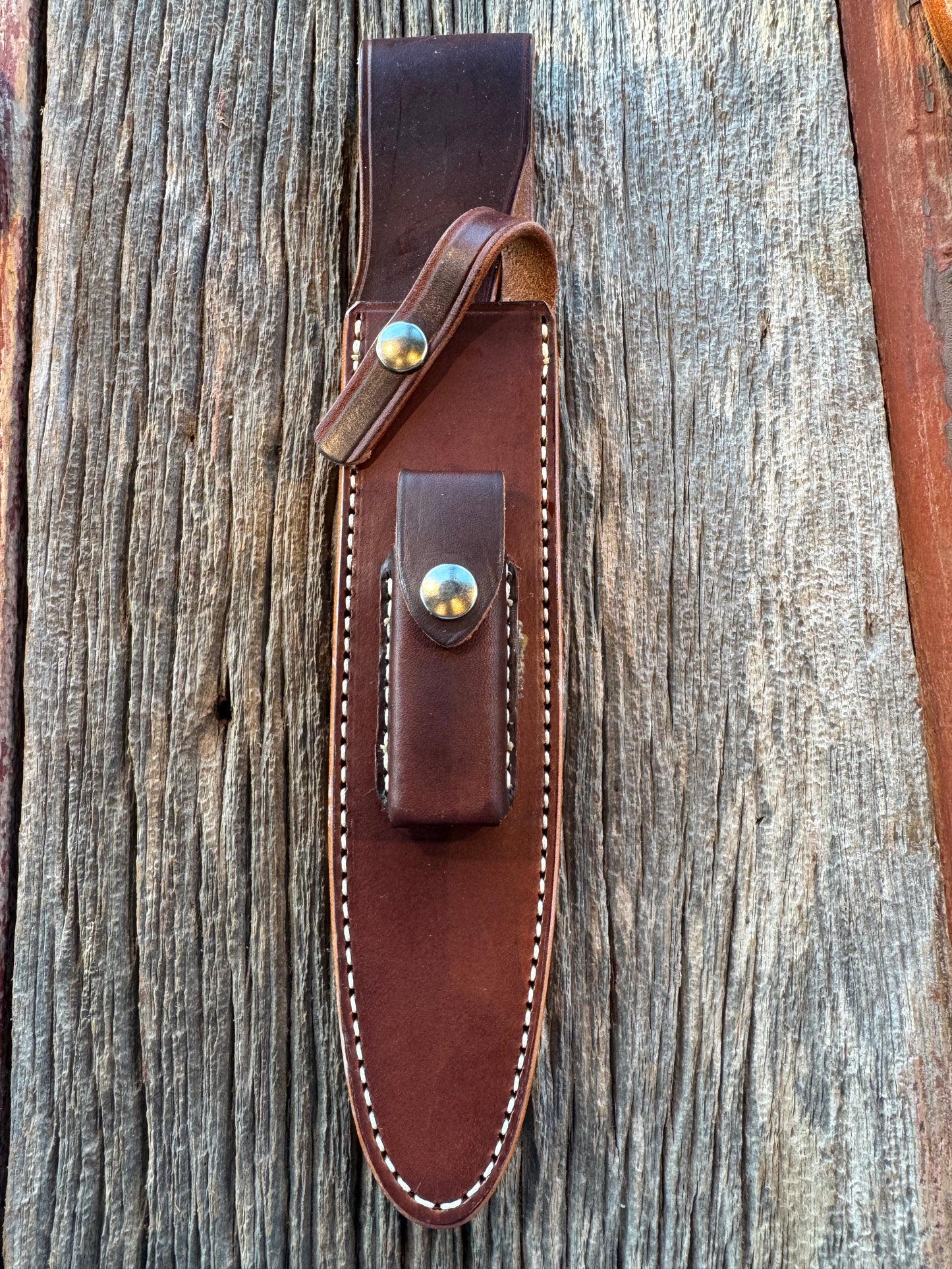 New Randall Sullivans by Gutcher Leather Knife Sheath for a Model 2-8. with Sharpening Stone.