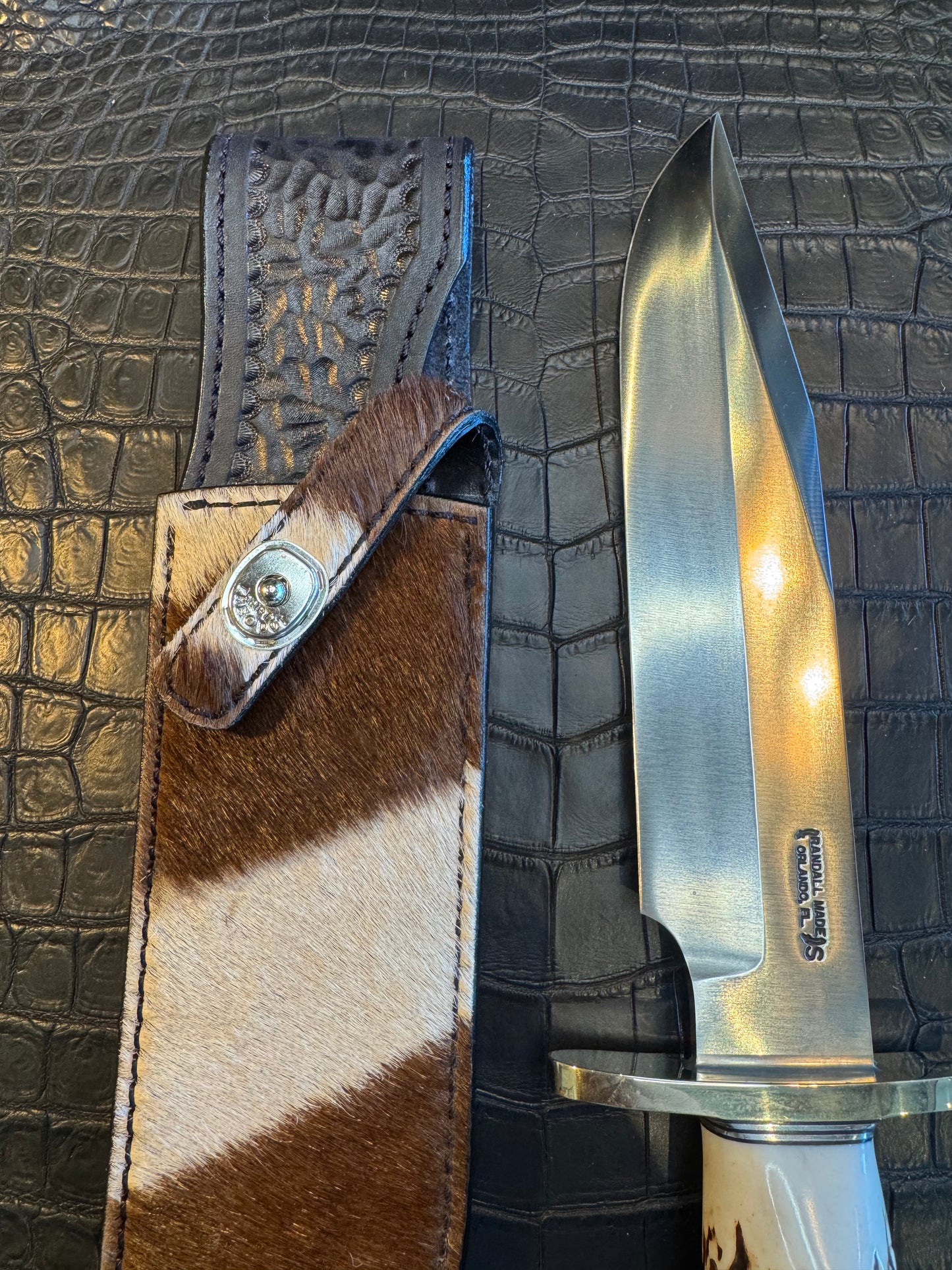Randall Model 12-9/14 Grind Sheath in Exotic Zebra by Treeman. (Sheath only)