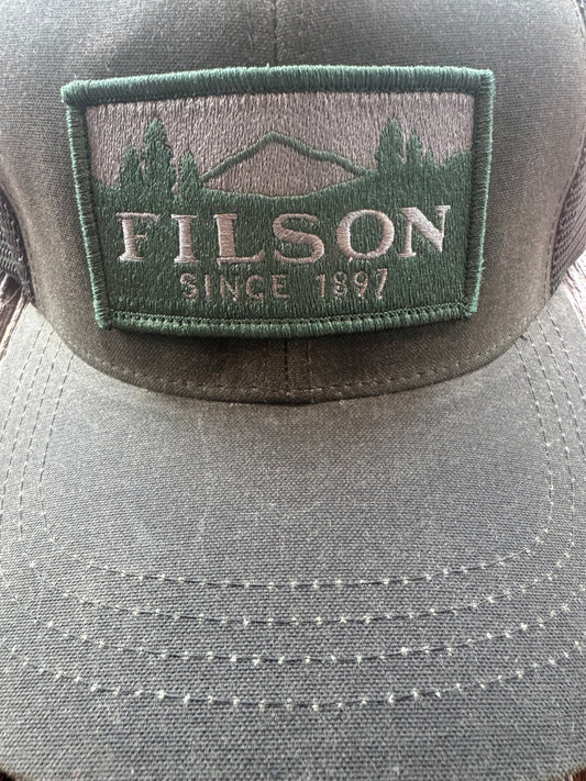 Filson Logger Mesh Cap Oil Finish Tin Otter Green Hat New with Tags # 11070237