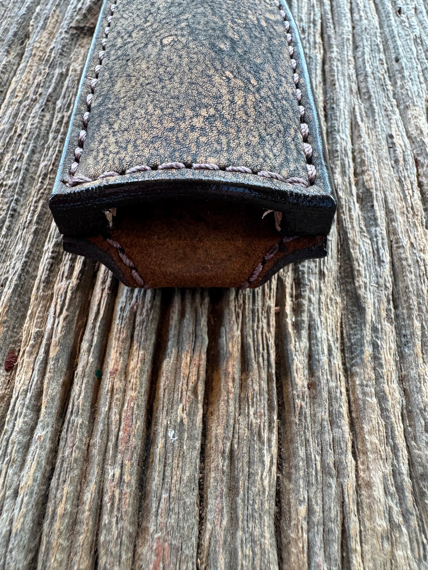 Randall Model 10-7 Fisherman Exotic Sheath in Giraffe by Treeman.