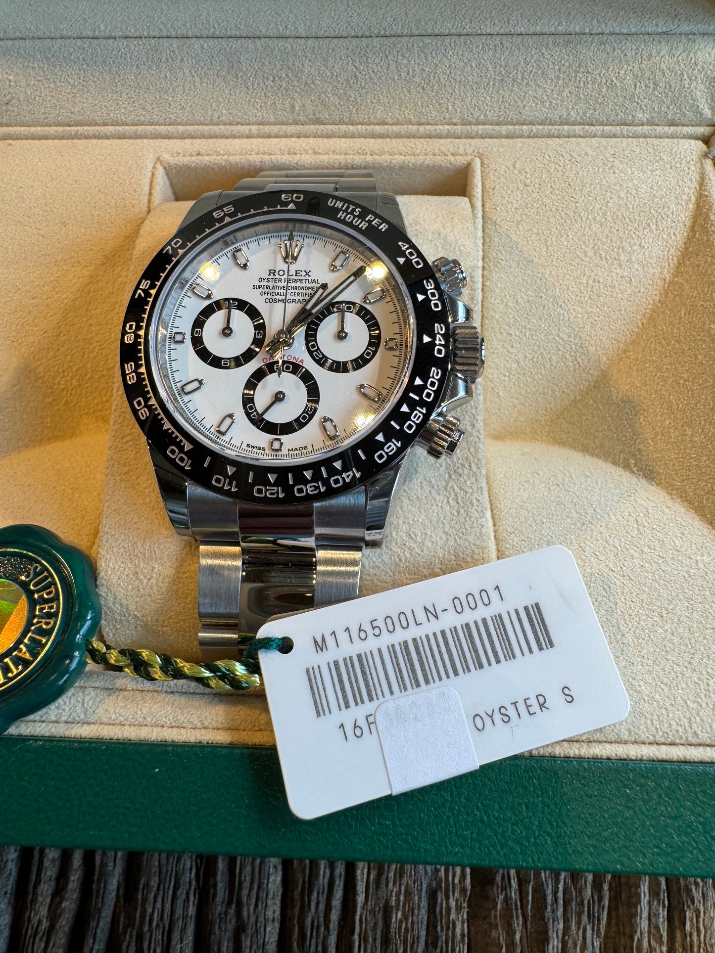 New in Box unworn 2018 Rolex Daytona Panda. Model # 116500LN contact via email for details.