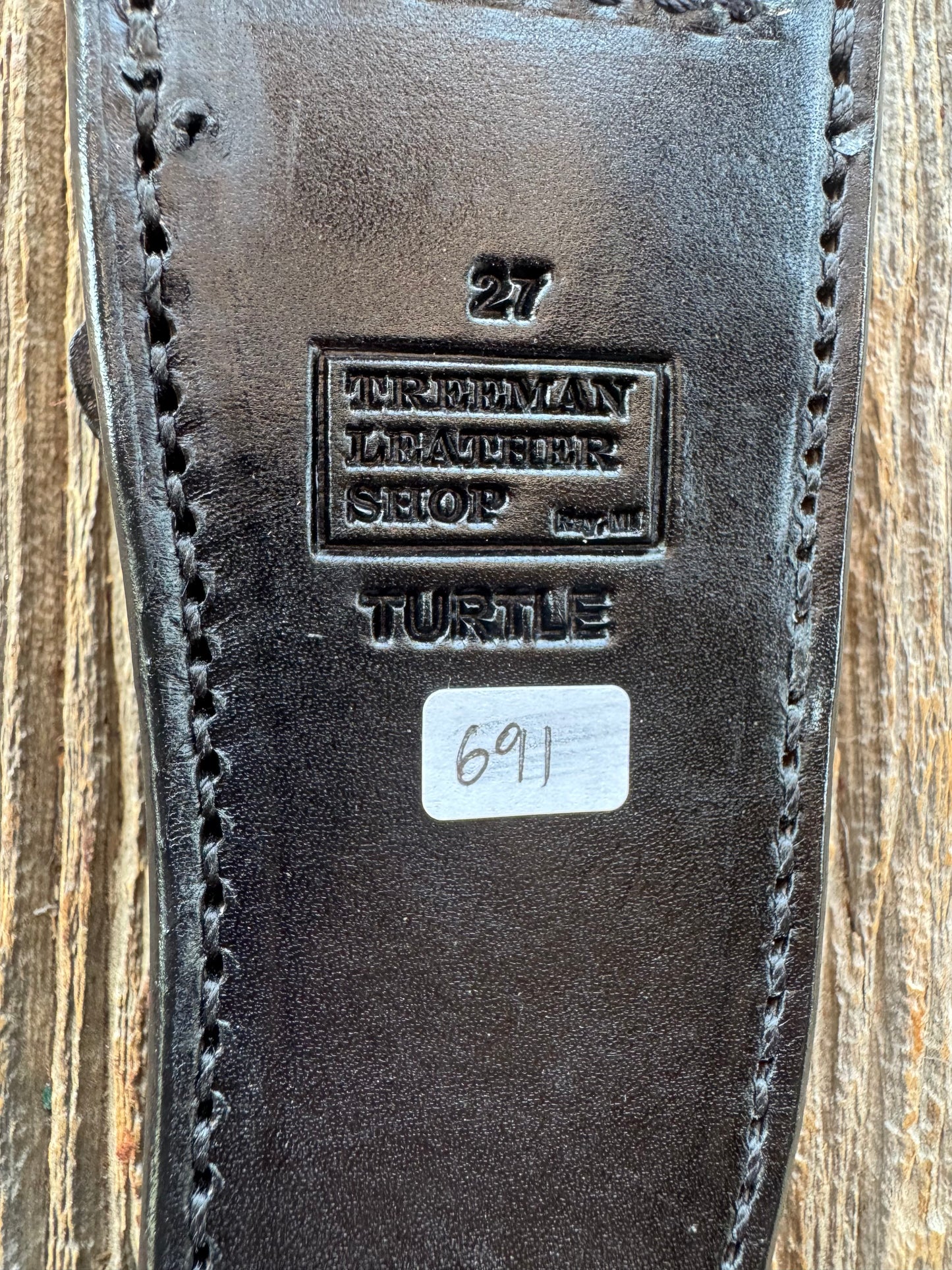 Randall Model 27 Sheath in Exotic Black Snapping Turtle from Treeman.