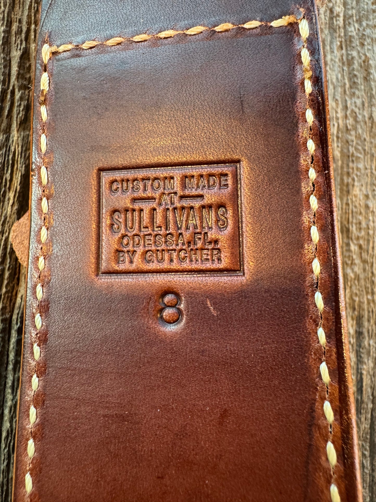 New Randall Sullivans by Gutcher Leather Knife Sheath for a Model 1-8 with Sharpening Stone.