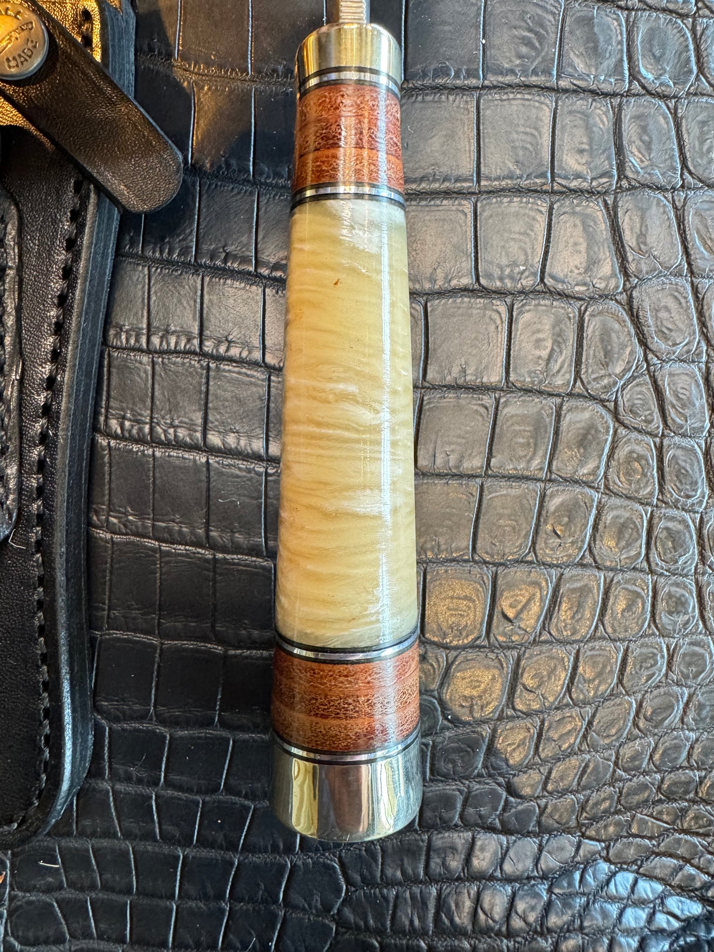 Randall Model 27 Musk Ox and stacked Leather Stainless Steel NSH