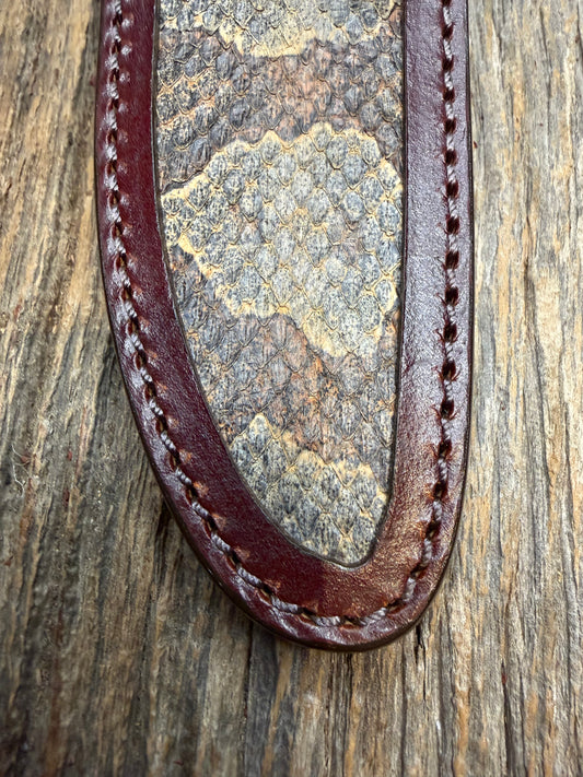 Randall Model 26 Sheath in Exotic Western Diamondback RattleSnake from Treeman Sheaths. Tremendous colors on this one.