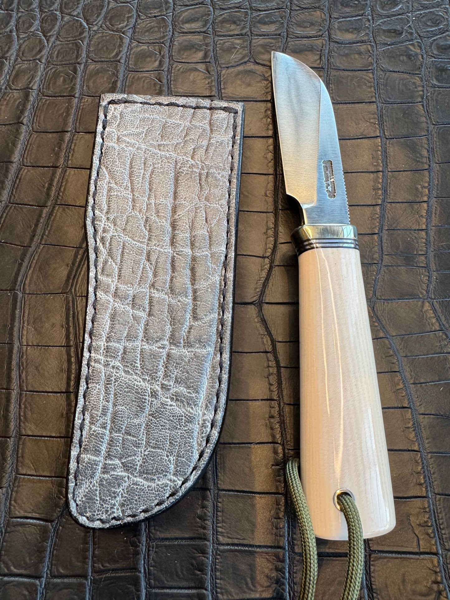 Randall Cattleman Model Sheath in Exotic Grey Elephant Skin from Treeman. Sheath only