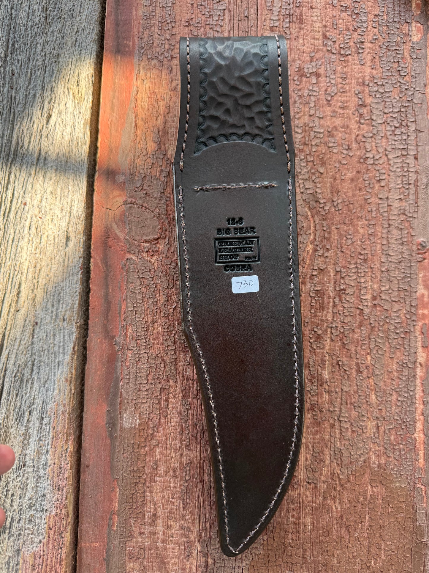 Randall Model 12-8 “Big Bear” Sheath in Exotic Cobra with actual head by Treeman.