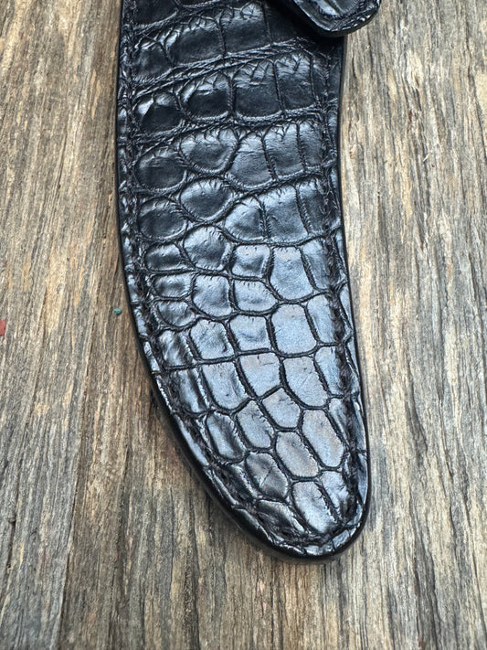 Randall Model 27 Sheath in Exotic Black Crocodile from Treeman.