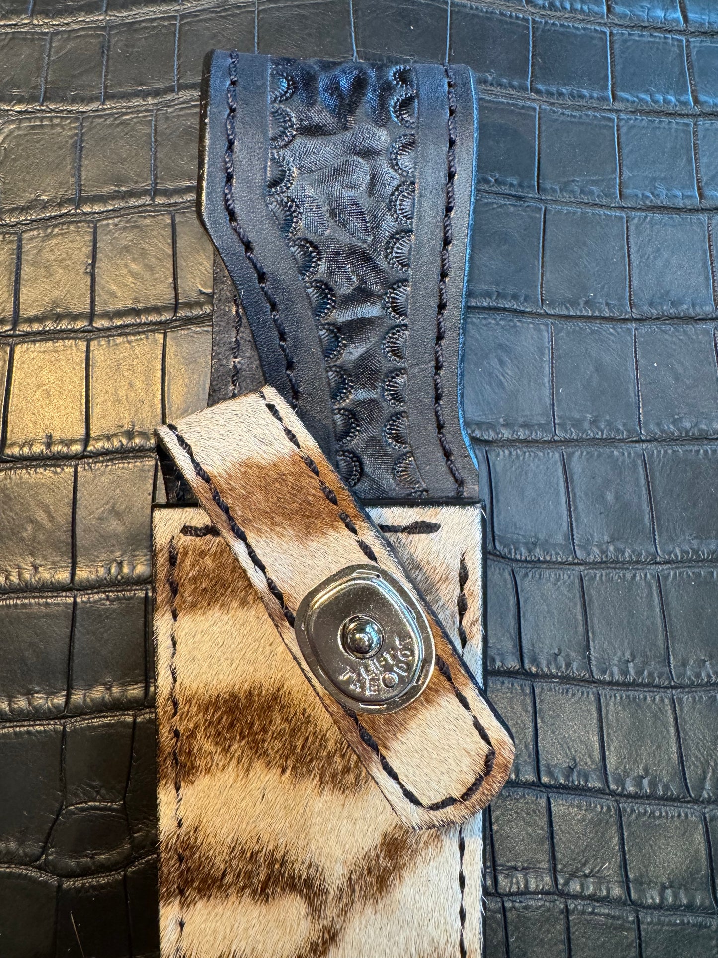 Randall Model 23 Exotic Sheath in Zebra by Treeman.