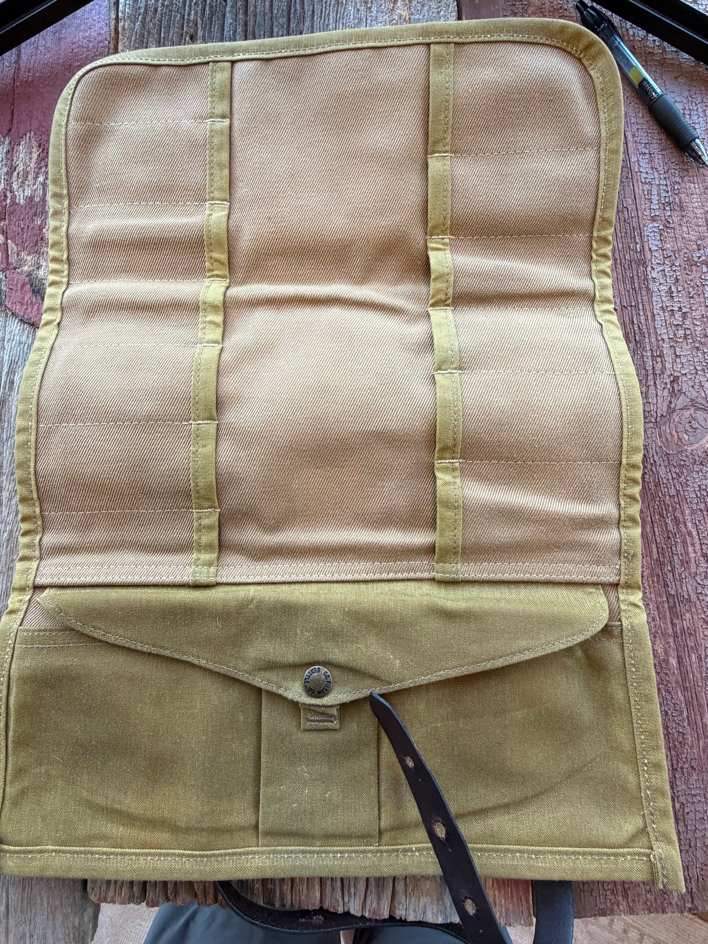 Rare Filson Tool Roll in Heavy Twill and Leather| Dark Tan| USA| # 11070303