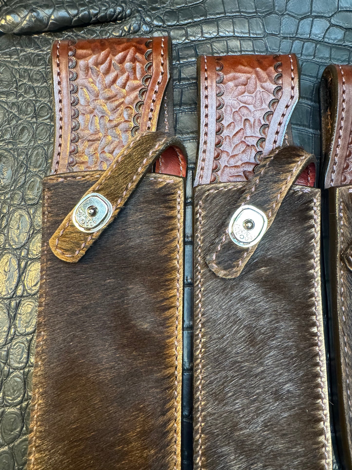 Limited Edition Set of Four Sheath’s. A Randall Model 12-11, Model 12-9, Model 12-8, Model 19-5. All in Exotic African Sable Fur. Limited to just 9 sets this being #6 of 9 by Treeman.
