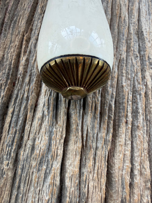 Randall Knife Model 13-6 Small Arkansas Toothpick in Elephant Ivory. Lugged Hilt, Scalloped brass collar and Coolie bottom,