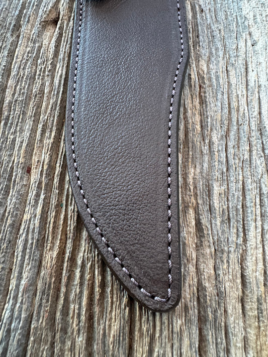 Randall Model 12-8 Big Bear Sheath in Exotic Cape Buffalo in Dark Brown Leather from Treeman.