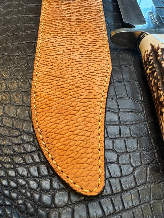 Randall Model 12-9 Clip Point Sheath in Exotic Beaver Tail by Treeman. (Sheath only)