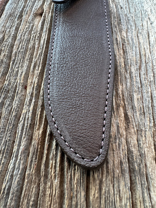 Randall Model 14 Sheath in Exotic Cape Buffalo in Dark Brown Leather from Treeman.