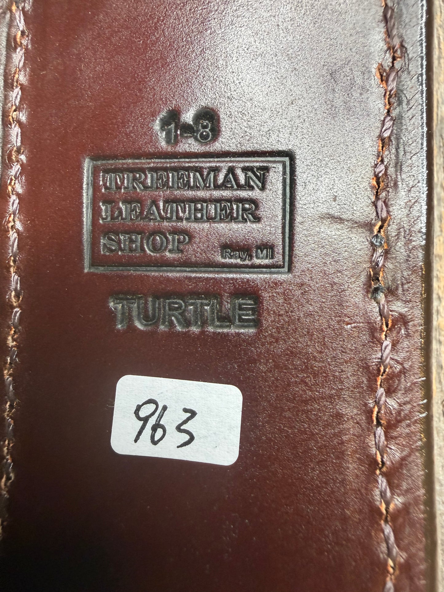 Randall Model 1-8 Sheath in Exotic Dark Brown Snapping Turtle by Treeman. Straight hilt and new black canteen snap… Spiked Dragon tail portion of the turtle.