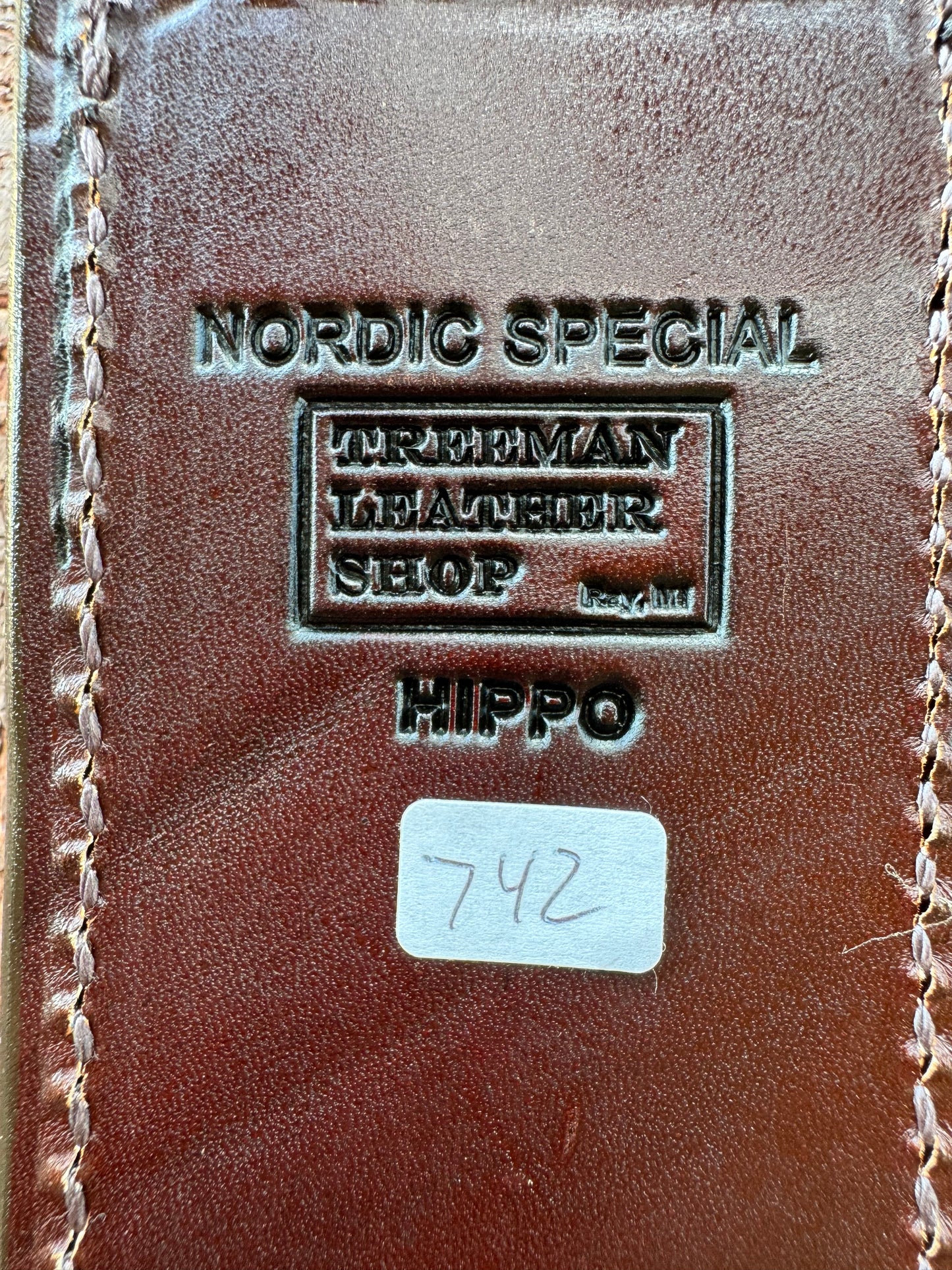 Randall Model Nordic Special Sheath in Exotic Sueded Chocolate Brown Hippo by Treeman.