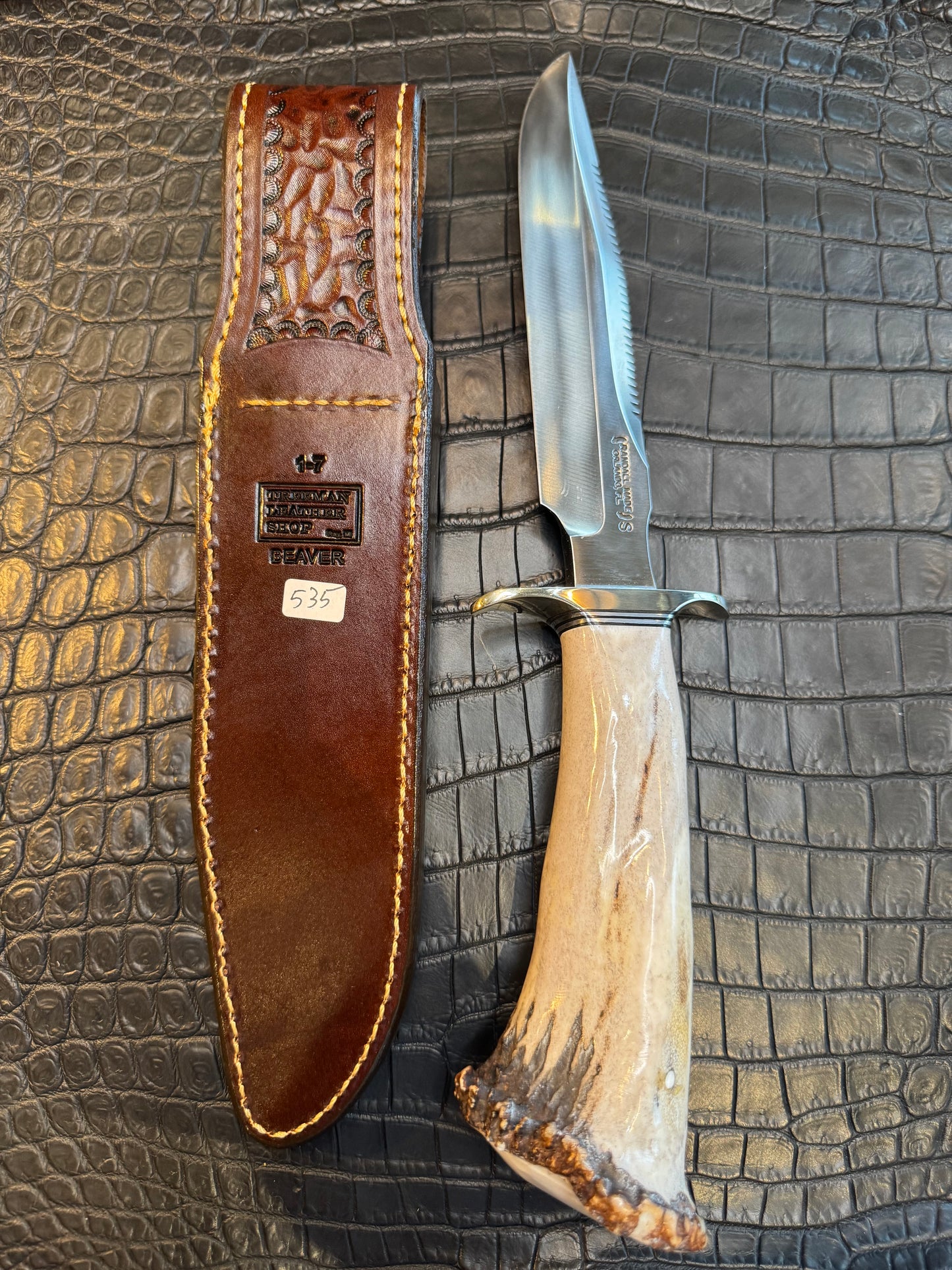 Randall Model 1-7 Sheath Straight Hilt in Exotic Beaver Tail by Treeman. (Sheath only)
