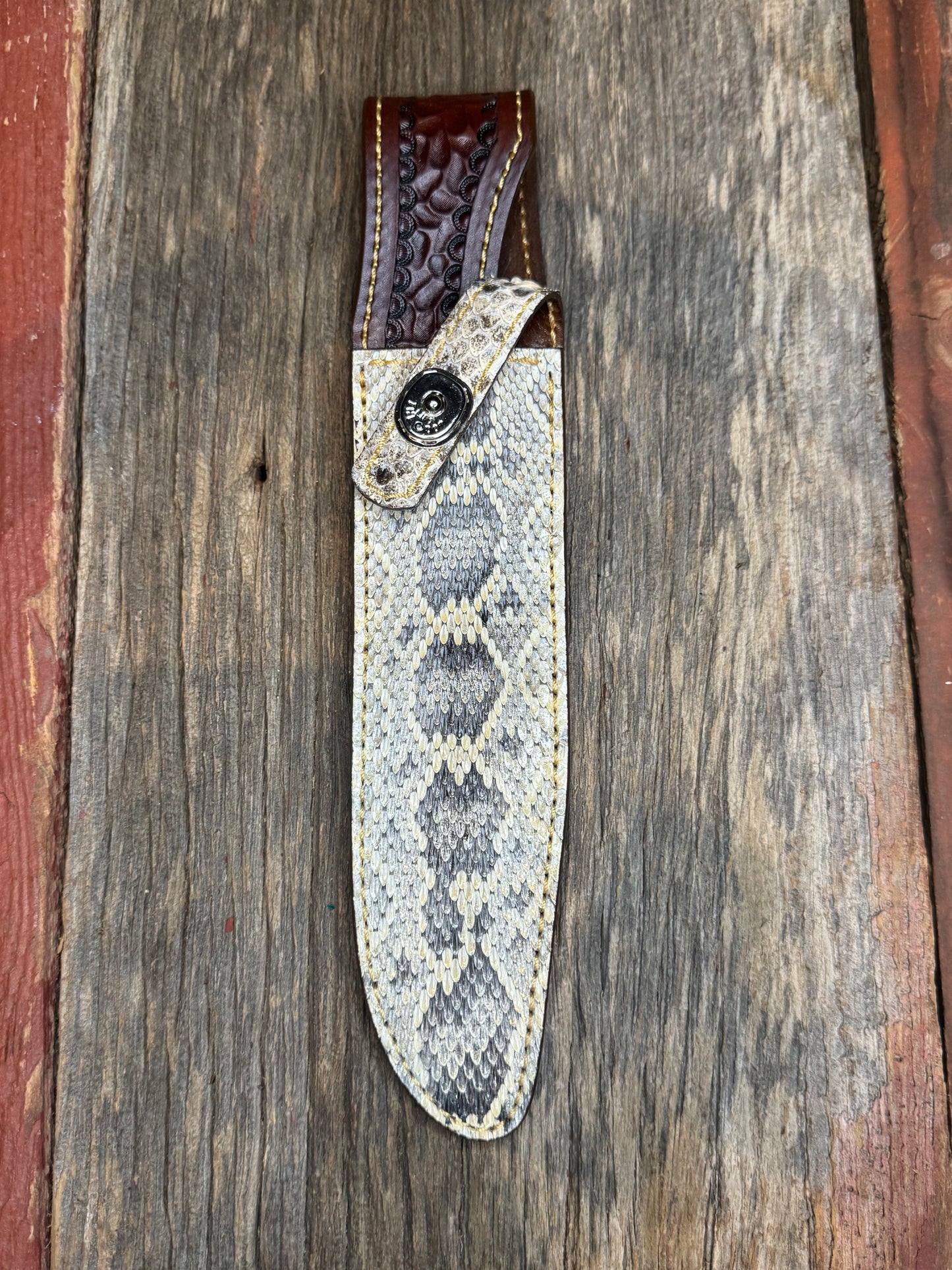 Randall Model 1-8 Sheath in Exotic Rattlesnake from Treeman.
