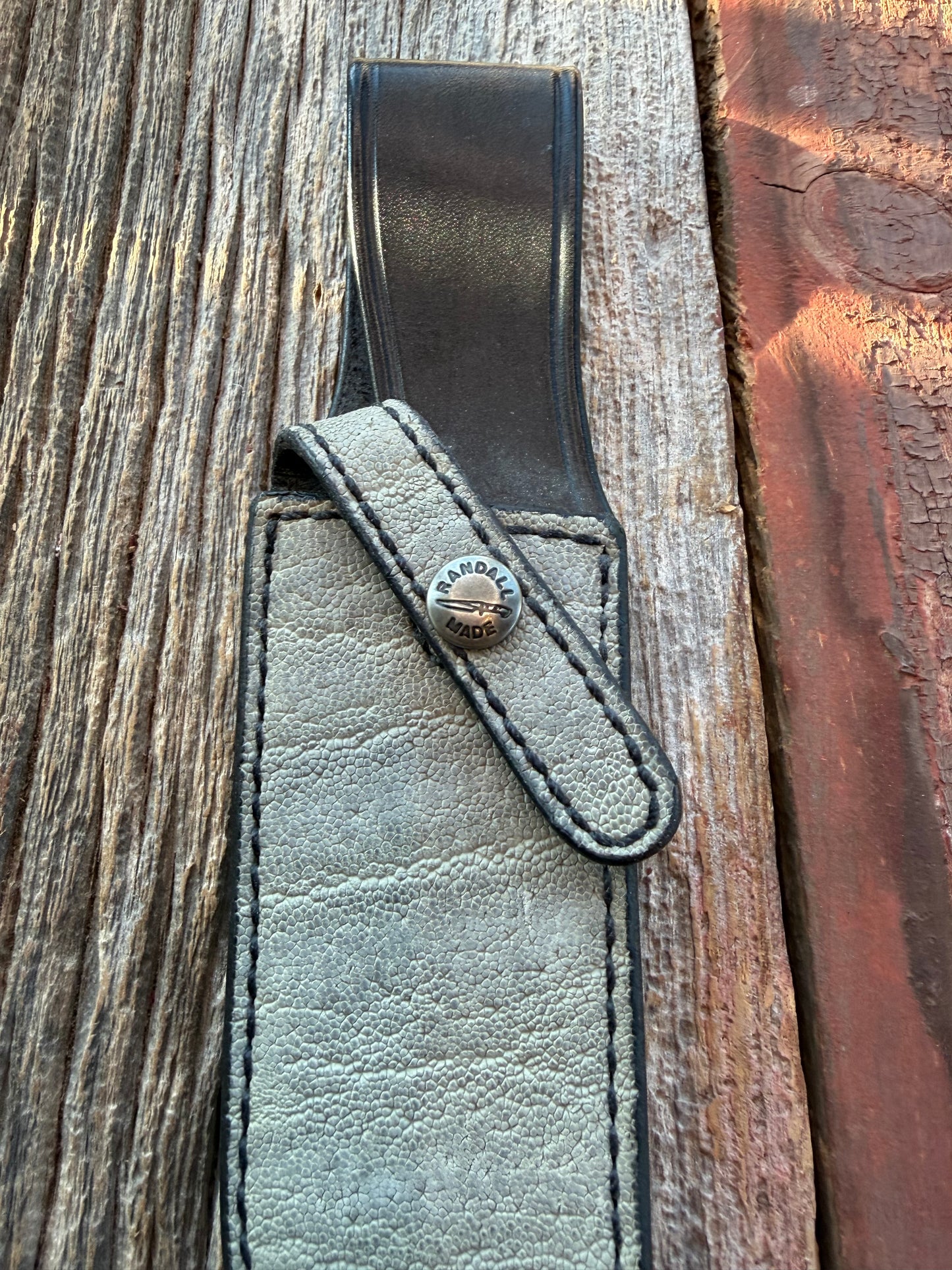 Rare Randall Sullivans by Gutcher Exotic Elephant Hide Knife Sheath for a Bowles Special. Randall Snap!!