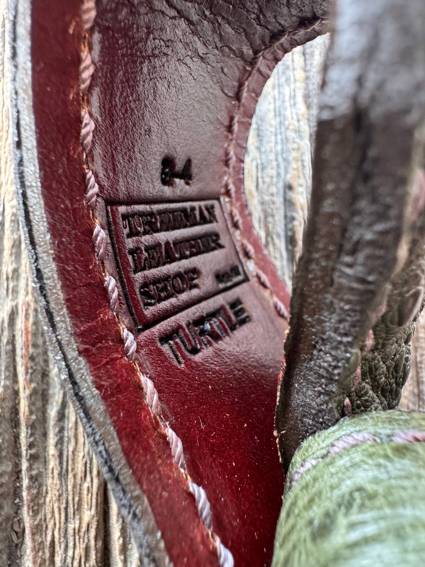 Randall Model 8-4 Sheath in Exotic Brown Snapping Turtle ( Double sided in Turtle) from Treeman.