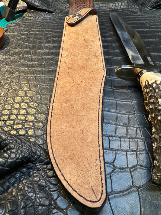 Randall Model Confederate Sheath in Exotic Grey Hippo from Treeman. Sheath only.