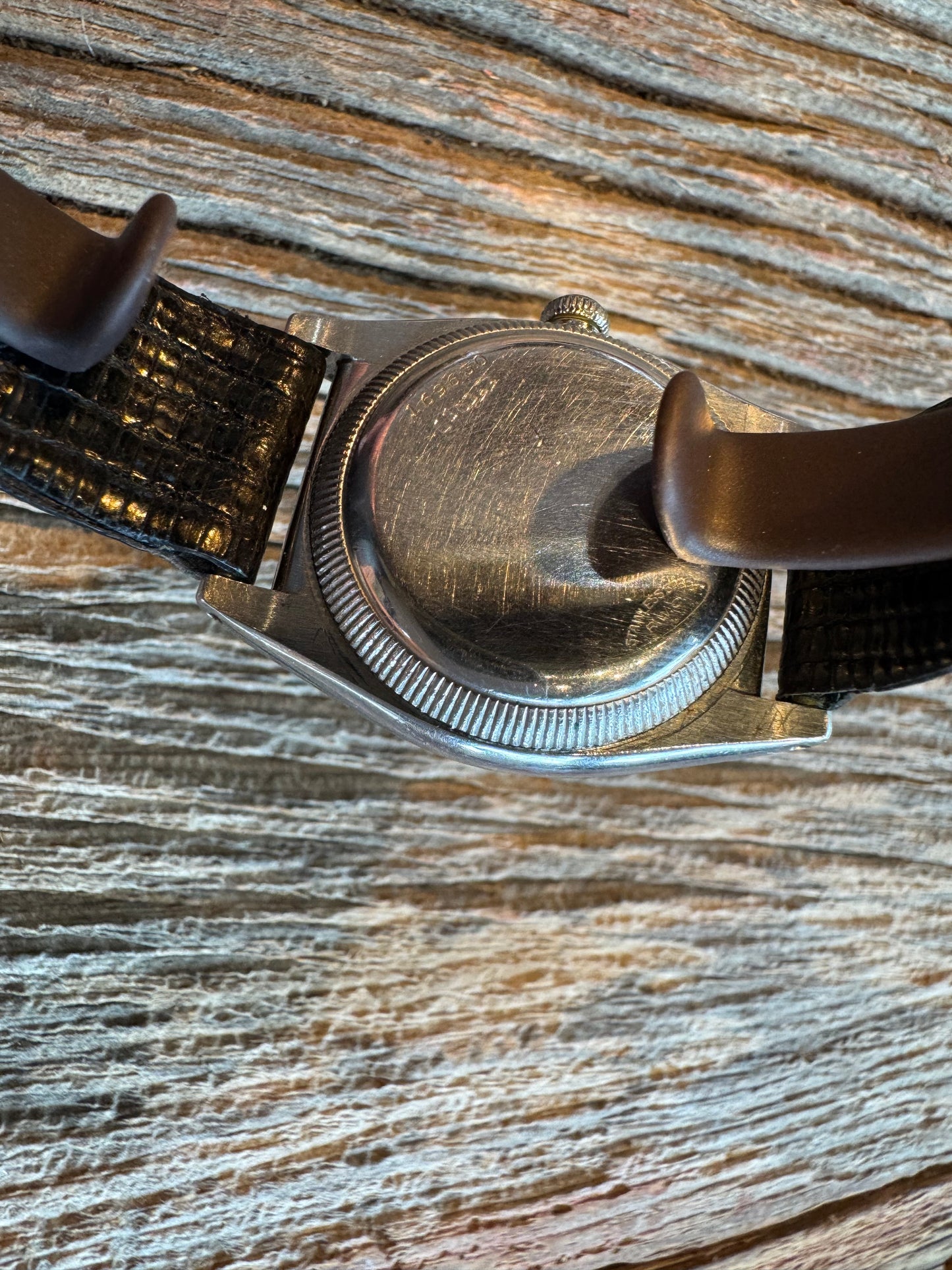 Vintage Rolex Oyster Perpetual Bubble Back circa 1940-1942 Steel case with Mercedes hands. Hirsch Lizard 18mm strap. No box or papers.