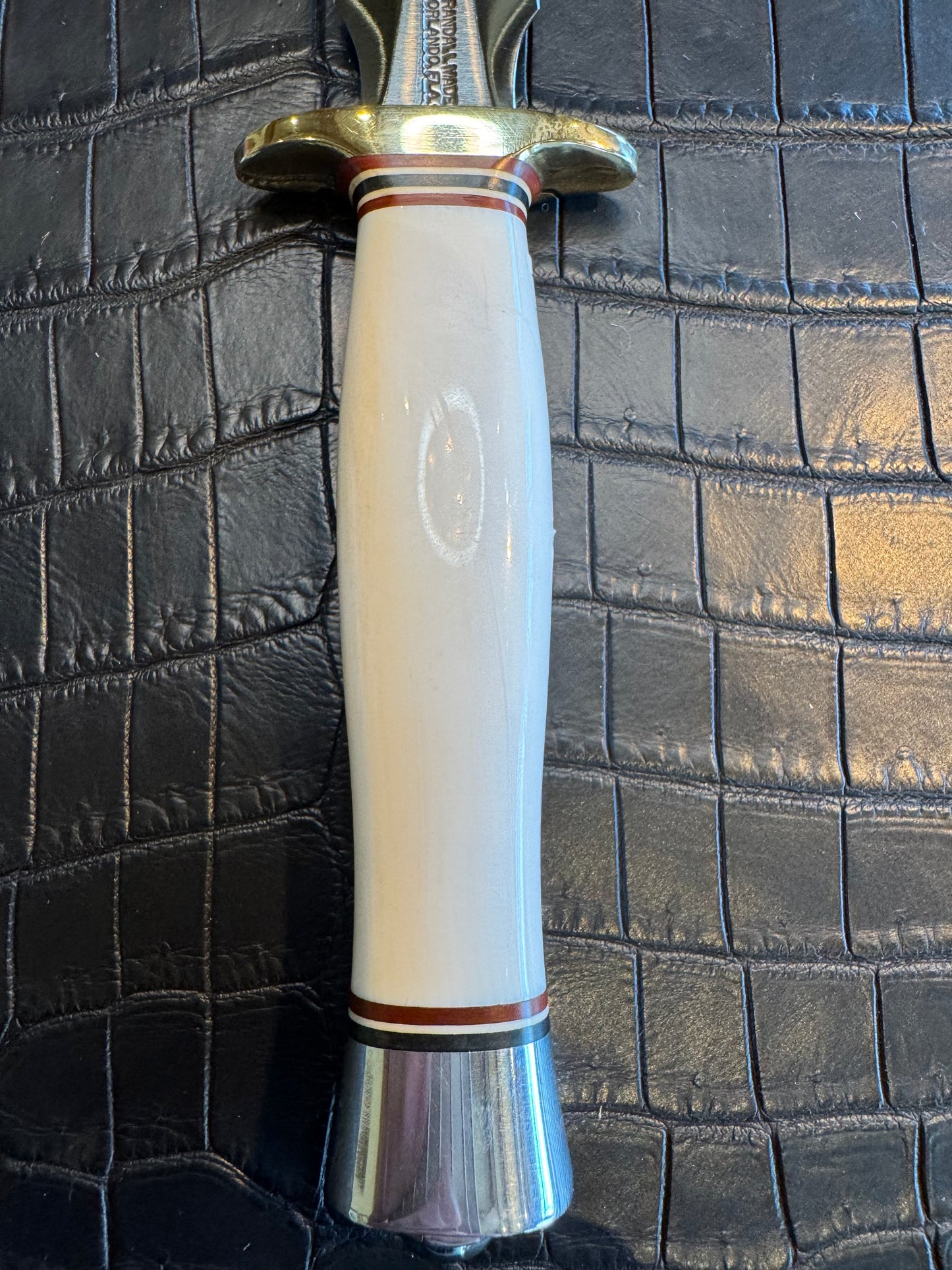 Vintage Randall Model 2-5 in Elephant Ivory with Nickel Silver Hilt and Aluminum Butt cap. Flawless.