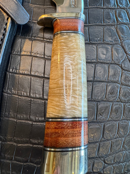 Randall Model 27 Musk Ox and stacked Leather Stainless Steel NSH