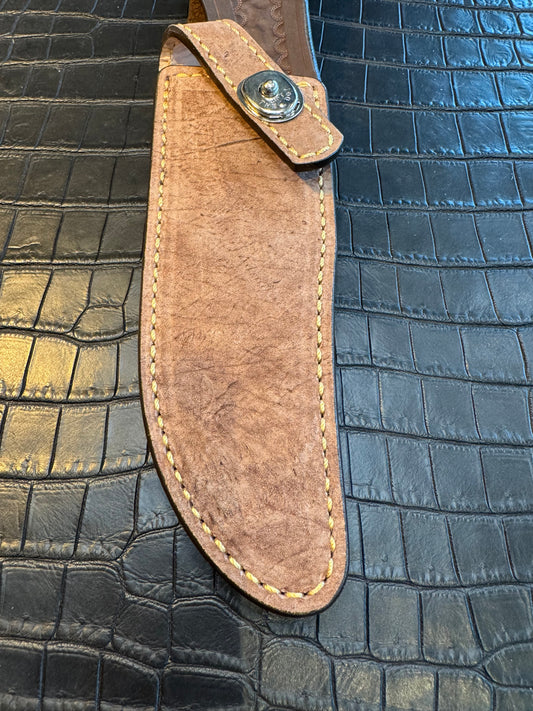 Randall Model 12-6 “Little Bear” in Exotic Sheath in Grey Hippo by Treeman.