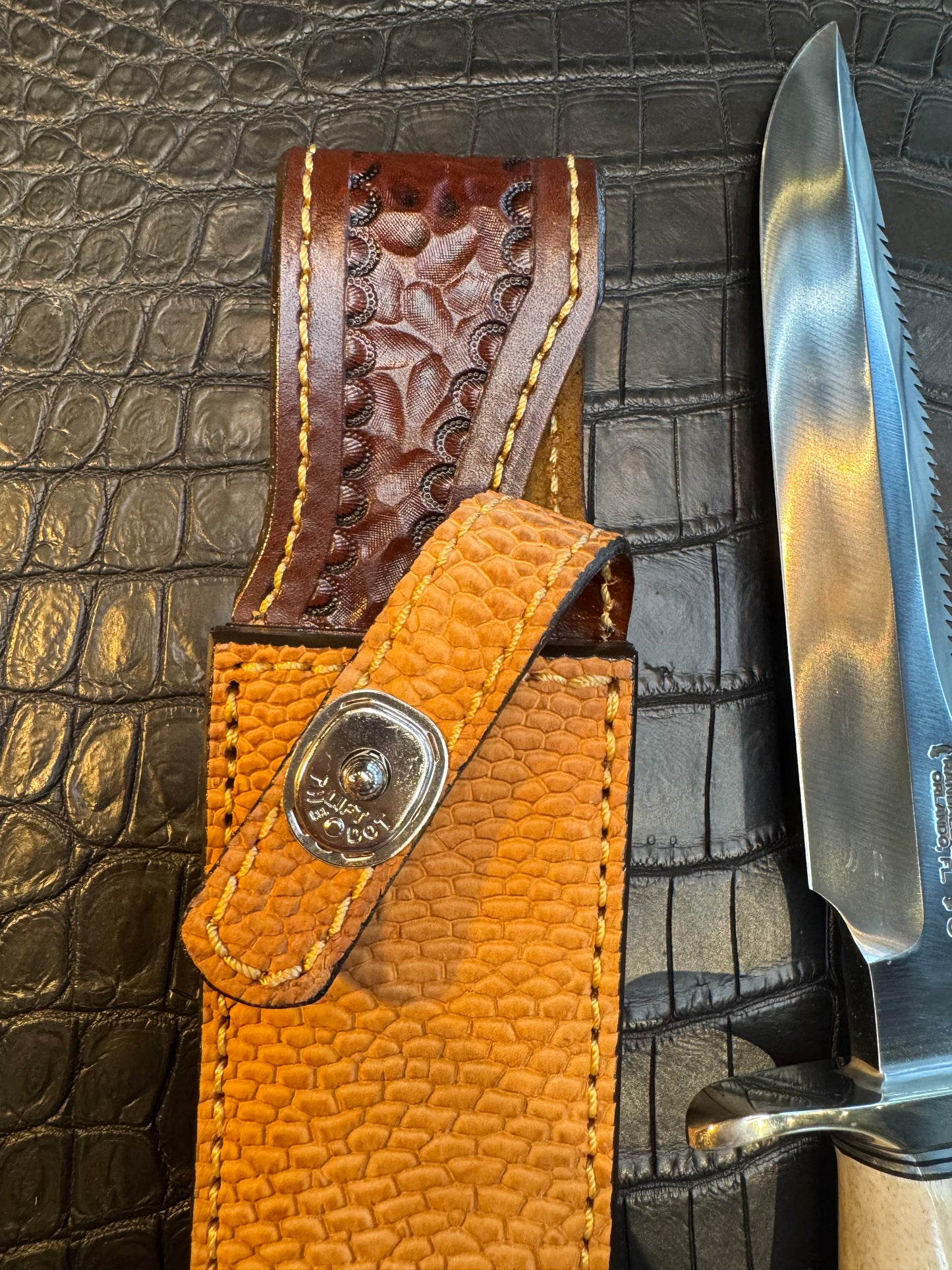 Randall Model 1-7 Sheath Straight Hilt in Exotic Beaver Tail by Treeman. (Sheath only)