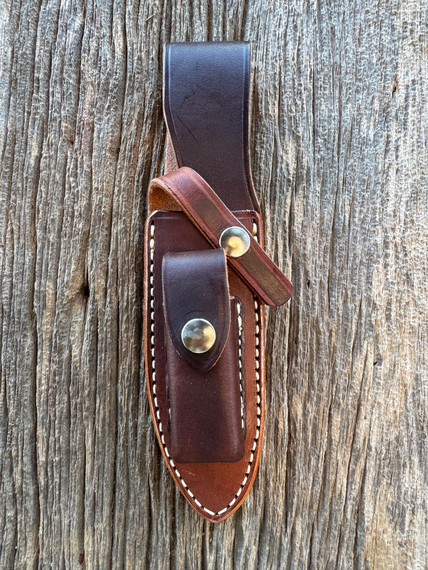 New Randall Sullivans by Gutcher Leather Knife Sheath for a Model Combat Companion with Sharpening Stone.