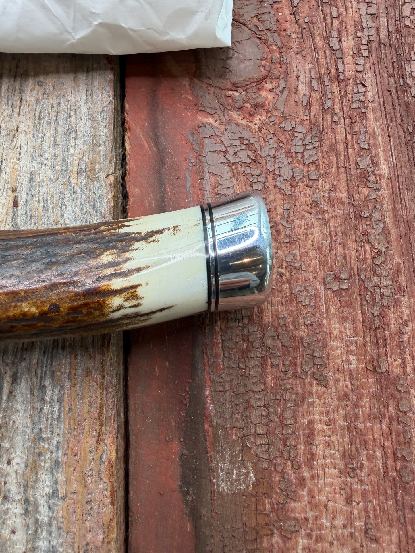 New in paper Randall Model 4-6F in a Stag Handle, Stainless Blade, NSH , BL and Al Spacers