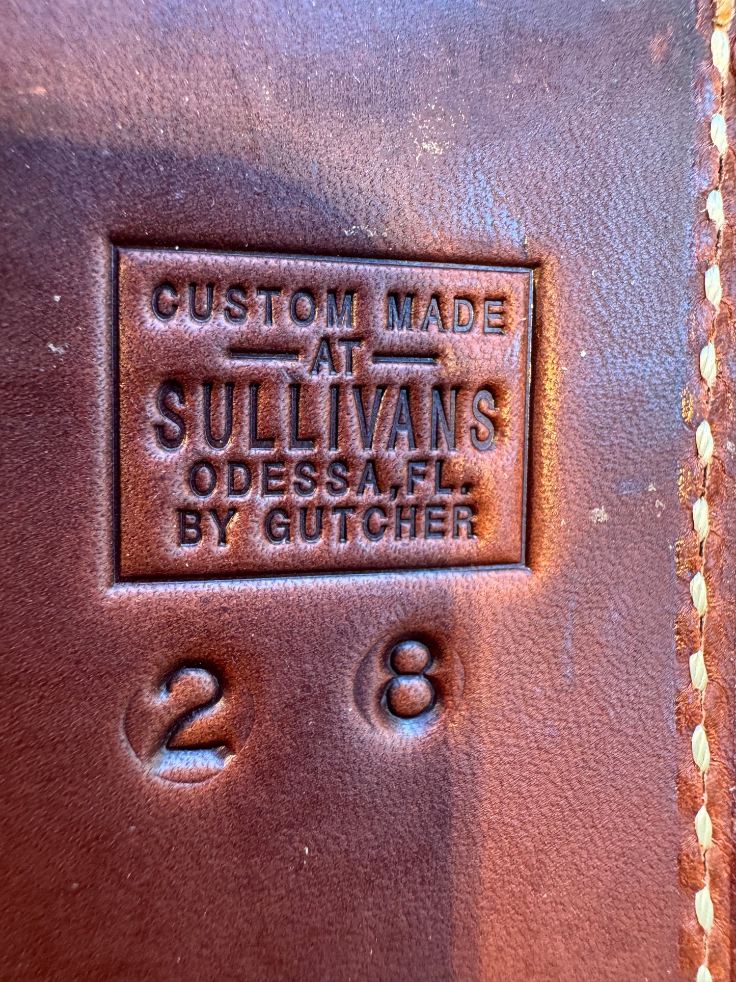 New Randall Sullivans by Gutcher Leather Knife Sheath for a Model 2-8. with Sharpening Stone.