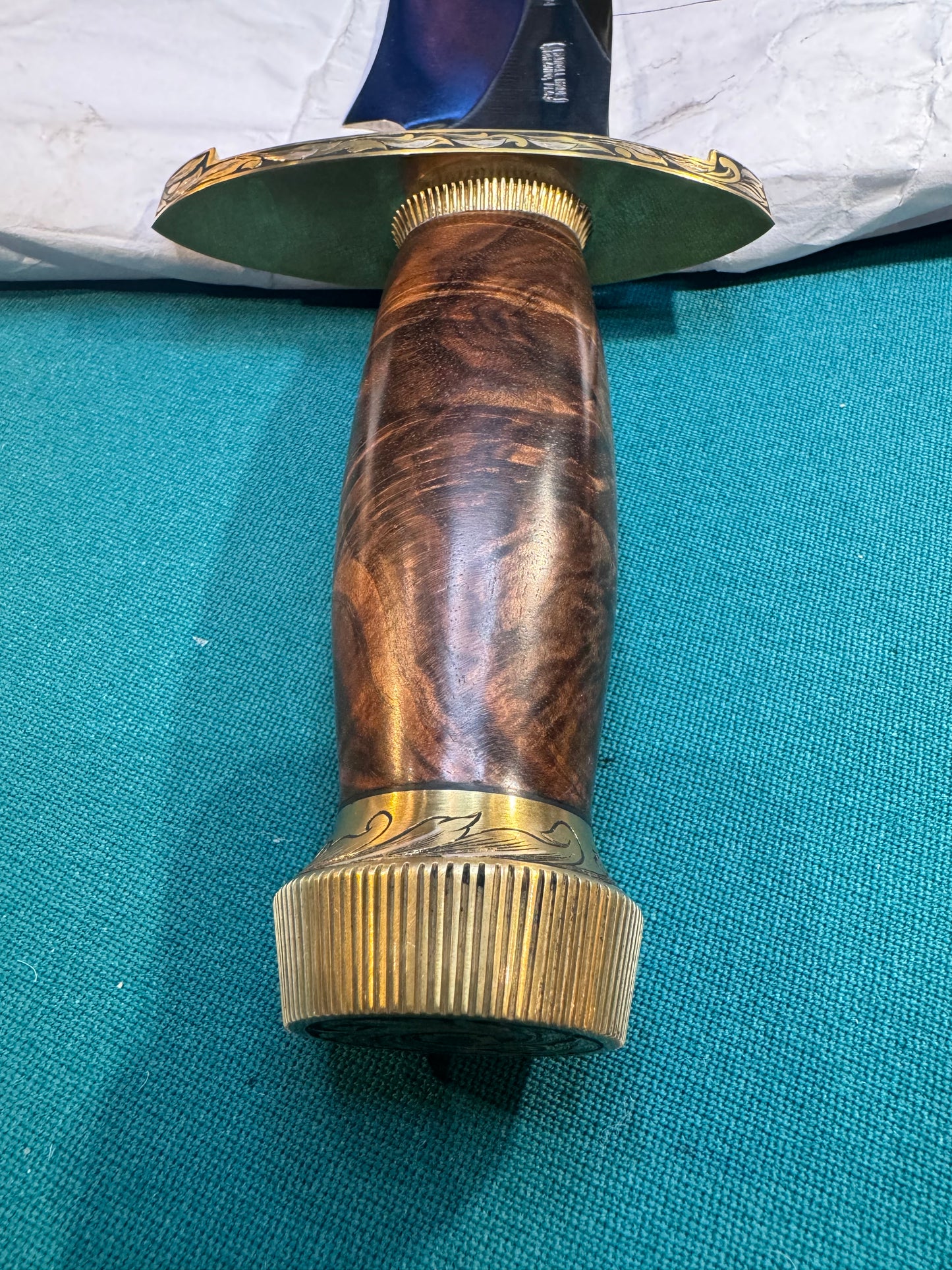 New in Paper Randall Large Sasquatch Brass Lugged Hilt Turkish Walnut #994 Jere Davidson engraved